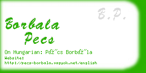 borbala pecs business card